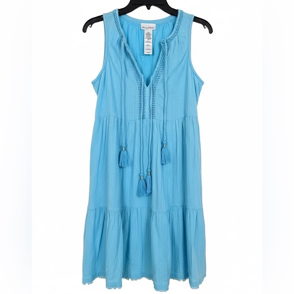 Tommy Bahama Dresses & Skirts - Tommy Bahama Blue Sleeveless Tassel Dress Size XXS